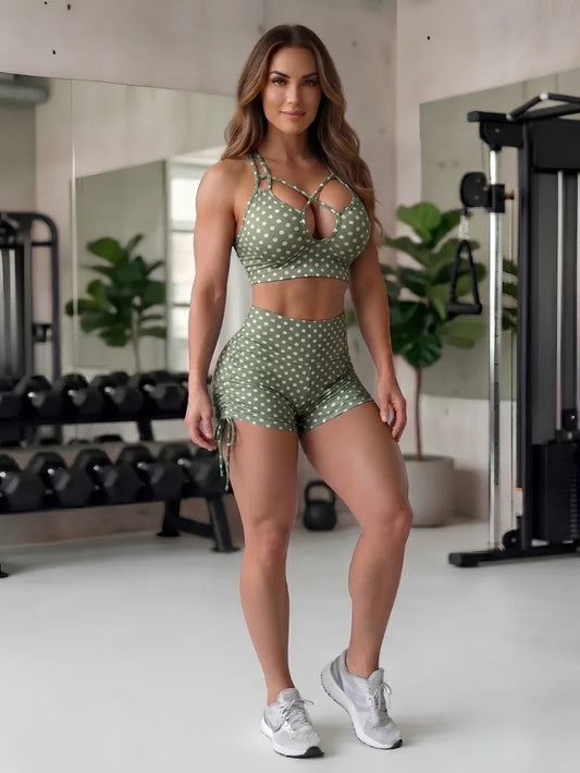 GREEN POLK DOTS TOP