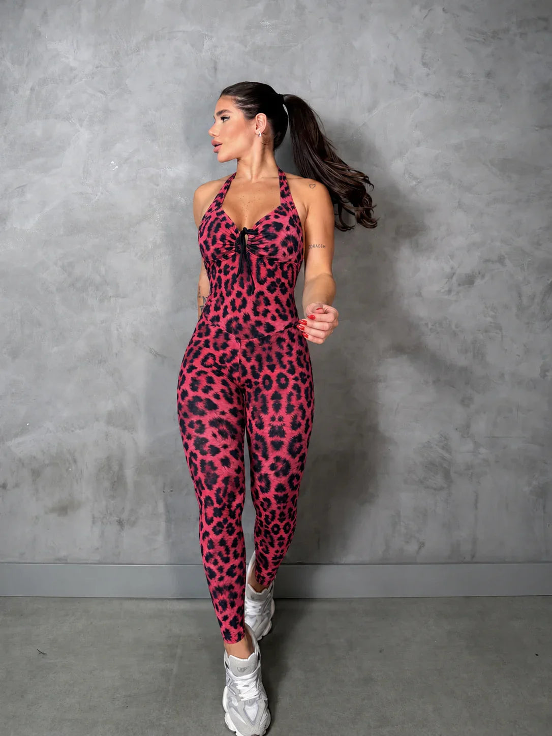 SCRUNCH BOOTY RED LEOPARD JULIA JUMPSUIT, NO RETURN