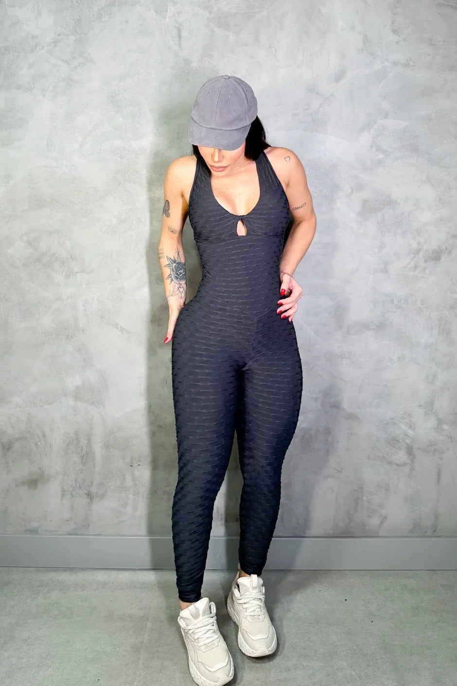 SCRUNCH BOOTY GRAY WAVE RINGS JUMPSUIT