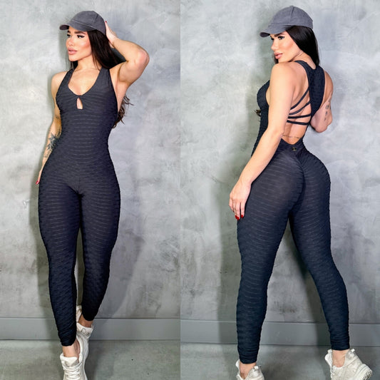 SCRUNCH BOOTY GRAY WAVE RINGS JUMPSUIT