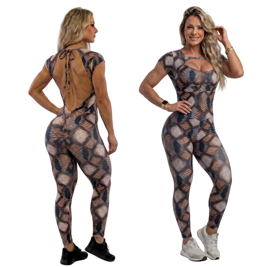 SCRUNCH BOOTY DARK SNACK SLEEVES JUMPSUIT - NO RETURN