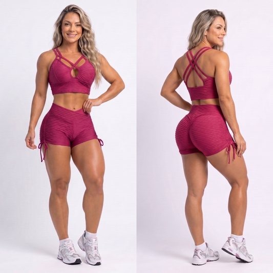 Pink Wave Lace Shorts - NO RETURN