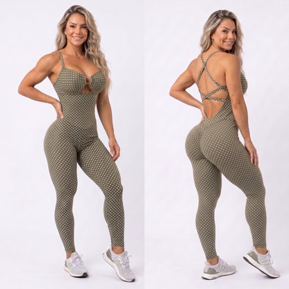 Green Polk Dots Rings Jumpsuit - NO RETURN