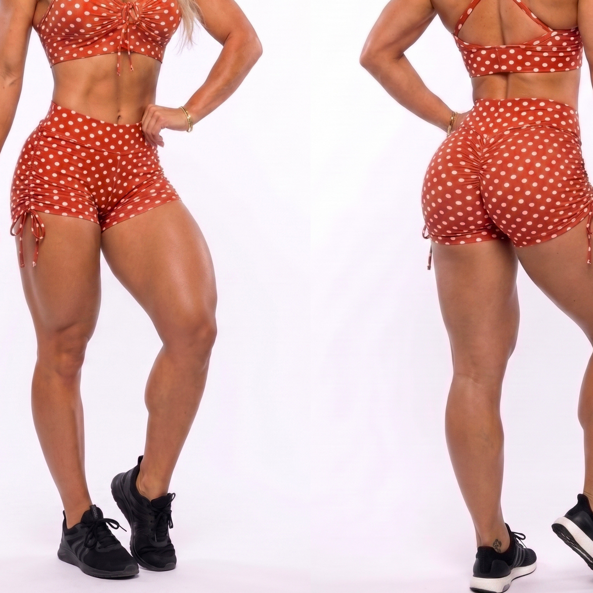 SCRUNCH BOOTY RED POLK DOTS SHORTS