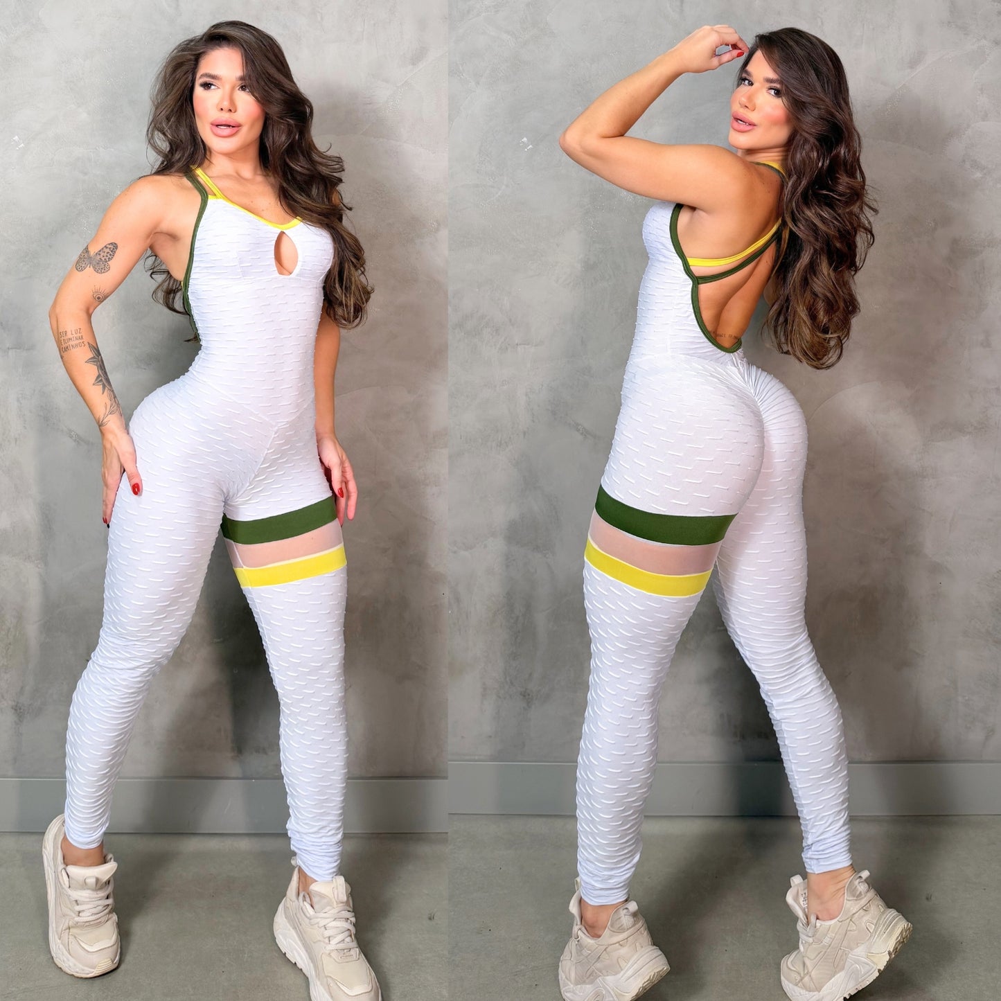 SCRUNCH BOOTY WHITE WAVE BRAZIL JUMPSUIT