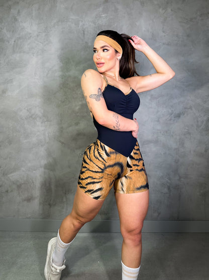 SCRUNCH BOOTY NEW PRINT AND BLACK DETAIL SHORTS JUMPSUIT
