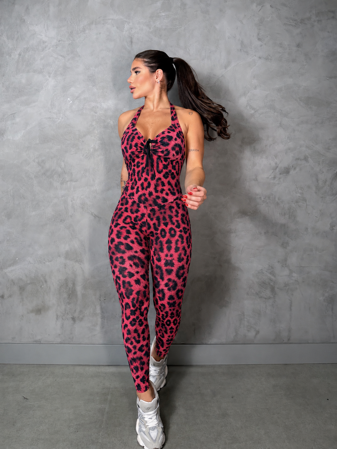 SCRUNCH BOOTY RED LEOPARD JULIA JUMPSUIT, NO RETURN