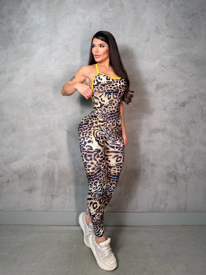 SCRUNCH BOOTY BROWN LEOPARD SEXY BACK JUMPSUIT, NO RETURN
