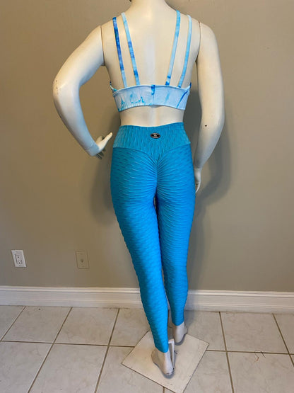 SCRUNCH BOOTY BLUE WAVE LEGGING AND TOP - NO RETURN