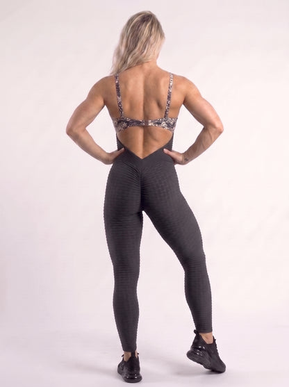 SCRUNCH BOOTY GRAY JULIA RINGS JUMPSUIT
