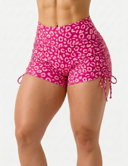 SCRUNCH BOOTY PINK LEOPARD SHORTS