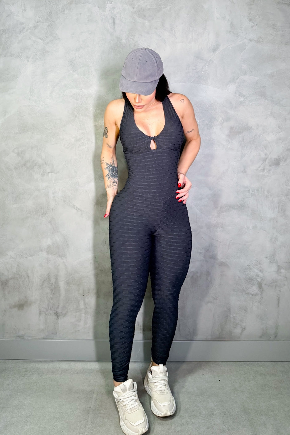 SCRUNCH BOOTY GRAY WAVE RINGS JUMPSUIT