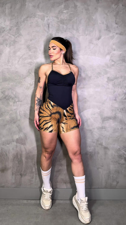 SCRUNCH BOOTY NEW PRINT AND BLACK DETAIL SHORTS JUMPSUIT