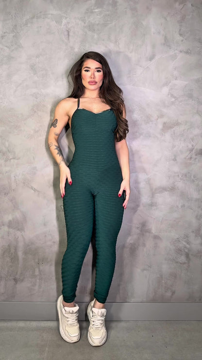 SCRUNCH BOOTY GREEN WAVE SEXY JUMPSUIT