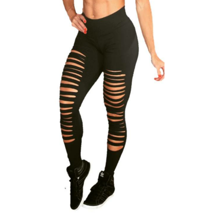 BUTT SCRUNCH RIPPED BLACK LEGGINGS - Iris Fitness home of good quality leggings with really good prices