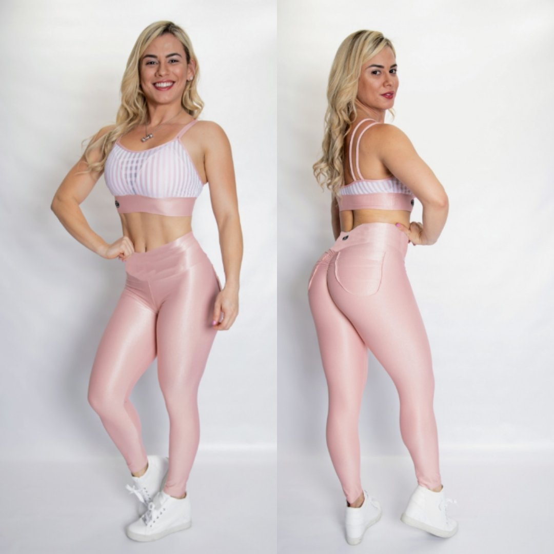 BUTT SCRUNCH SHINY PEACH POCKET LEGGINGS - Iris Fitness home of good quality leggings with really good prices