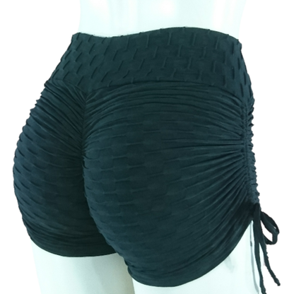 BUTT SCRUNCH BLACK TEXTURE WAVE SHORTS - Iris Fitness home of good quality leggings with really good prices