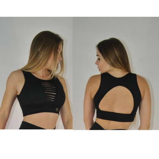 RIPPED FRONT BLACK TOP - Iris Fitness home of good quality leggings with really good prices